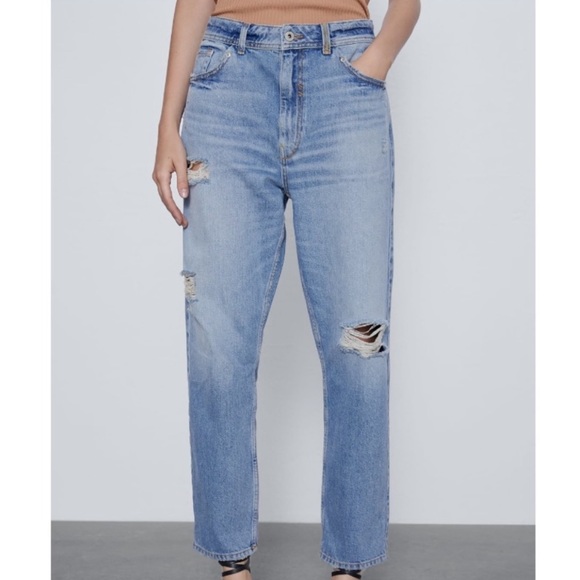 Zara Z1975 Distressed Relaxed Jeans - Picture 1 of 4